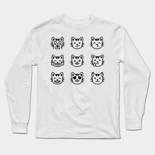 Cat Faces Long Sleeve T-Shirt